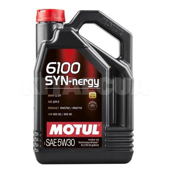 Моторное масло синтетическое 4л 5W-30 6100 Syn-nergy MOTUL (6100 SYN-NERGY 5W30)