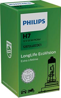 Галогенна лампа H7 55W 12V LongLife EcoVision PHILIPS
