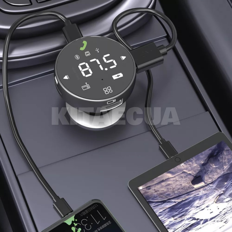Автомобильное зарядное устройство 30W 2USB+Type-C FM Launcher Sound Sync PROOVE (508800010) - 4