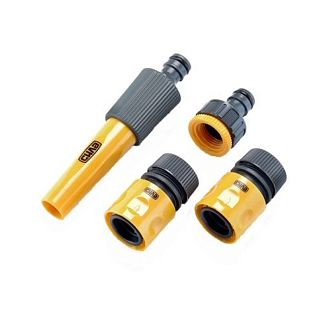 Набір для шлангу (насадка-розпилювач, конектор 1/2", аквастоп, адаптер 1/2"+3/4") СИЛА