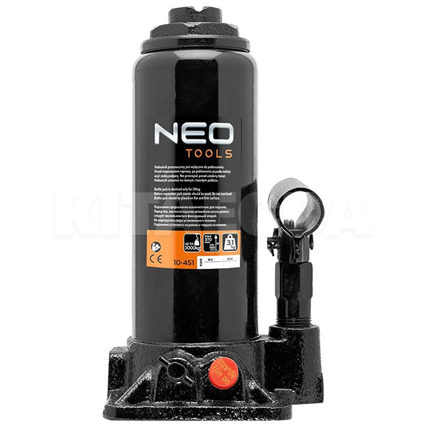 Домкрат гидравлический бутылочный до 3т (195мм-370мм) NEO Tools (10-451)