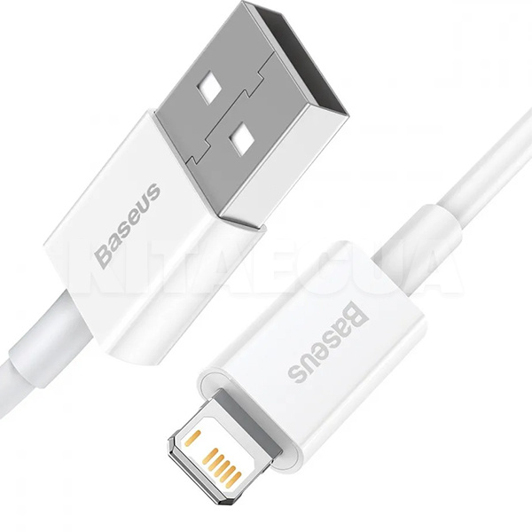 Кабель USB Lightning 2.4A Superior Series 0.25м білий BASEUS (CALYS-02) - 2
