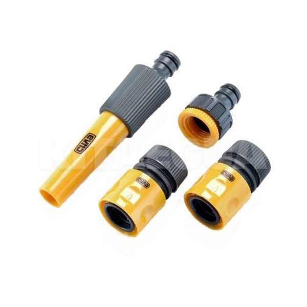 Набір для шлангу (насадка-розпилювач, конектор 1/2", аквастоп, адаптер 1/2"+3/4") СИЛА (551281)