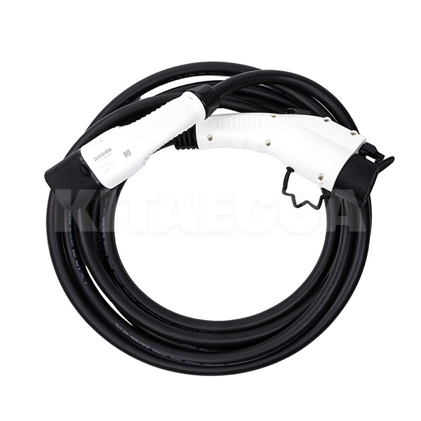 Зарядний кабель для електромобіля 7.4 кВт 32А 1-фаза 5м TYPE 2 (станція) - Type 1 (американське авто Duosida (EV200115)