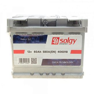 Аккумулятор автомобильный 60Ач 580А "+" справа Solgy