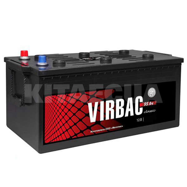 Аккумулятор автомобильный 95Ач 680А "+" слева VIRBAC (6СТ-95-АЗ-Virbac-cla)