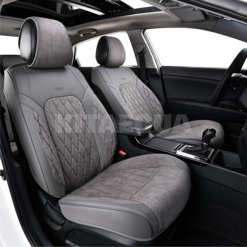 Чехлы на сиденья серые с подголовником 3D Malibu BELTEX (BX89200) - 3