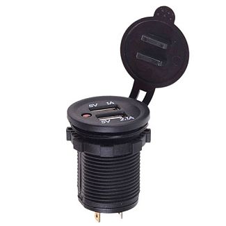 Автомобільний зарядний пристрій 12/24 В 3.1 а врізне біле підсвічування VITOL