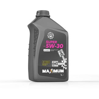 Масло моторное синтетическое 1л 5W-30 Super SN/CF MAXIMUM