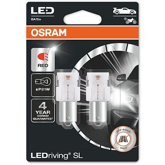 LED лампа для авто LEDriving SL P21w 1.4W red (комплект) Osram