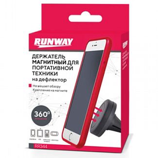 Держатель магнитный для портативной техники на дефлектор чёрный RR344 RUNWAY
