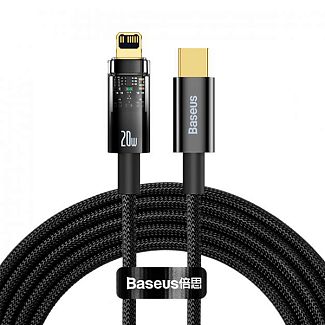 Кабель Type-C - Lightning 20W автоматическое отключение 2м черный BASEUS