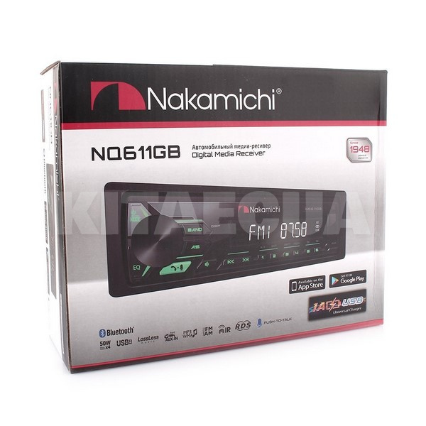 Автомагнитола 1DIN 4x50W с монохромным дисплеем Nakamichi (NQ611GB) - 7