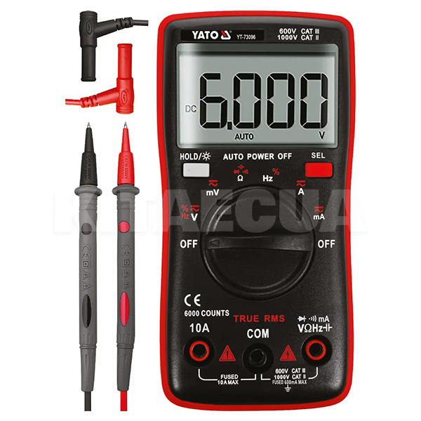 Мультиметр цифровой 0-750 В YATO (YT-73096) - Kitaec.ua Мультиметр цифровой 0-750 В YATO (YT-73096)