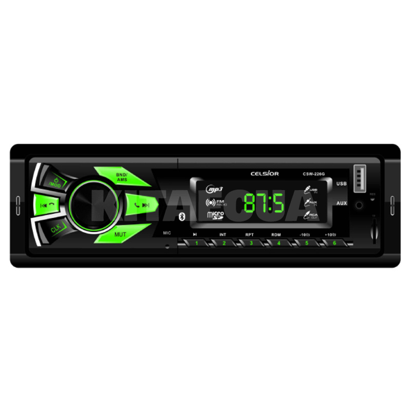 Автомагнитола 1DIN 4x45W LCD-дисплеем с зеленой подсветкой CSW-226 G Celsior (111933)