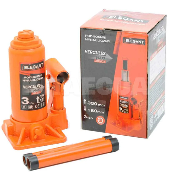 Домкрат гідравлічний пляшковий до 3т (180мм-350мм) EL 330 003 ELEGANT (107552)
