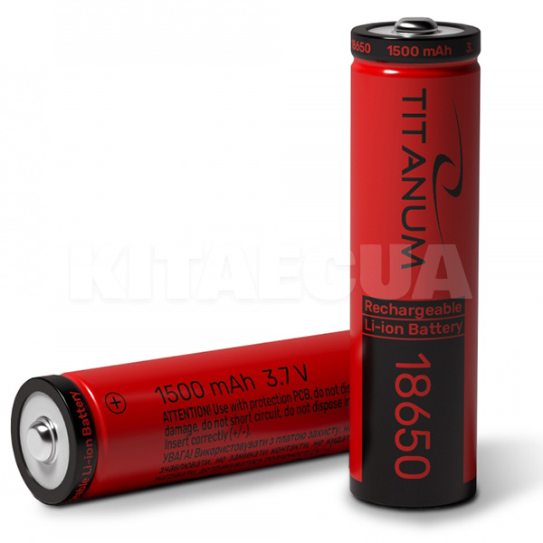 Аккумулятор 1500 mAh цилиндрическая литий-ионная 3,7 В 18650 (1 шт.) TITANUM (T-18650/1500/1B)