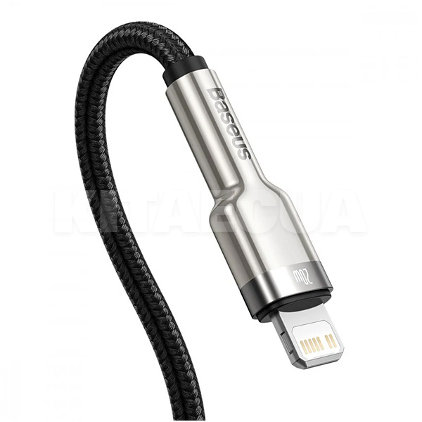 Кабель Type-C - Lightning PD20W Cafule Metal 0.25м чорний BASEUS (CATLJK-01) - 2