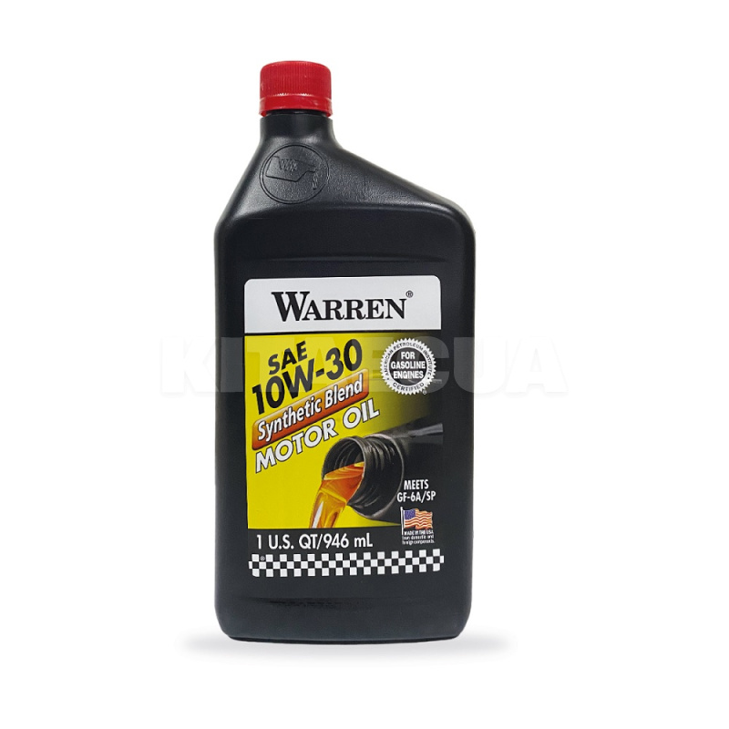 Масло моторне Напівсинтетичне 0.946л 10W30 Warren (WAR10W3012PL)
