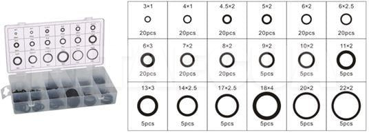 Кольца уплотнительные резиновые маслобензостойкие 225 предметов Forsage (F-780-FORSAGE)