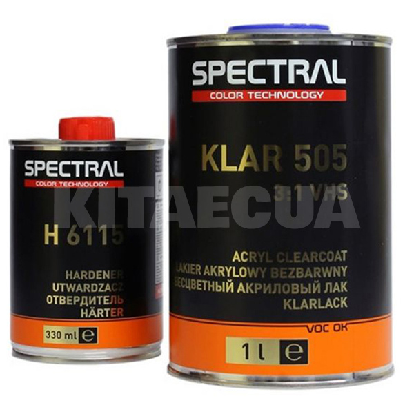 Лак VHS глянсовий 1л двокомпонентний безбарвний + затверджувач 6115 0.33л NOVOL (00000064890-NOVOL)