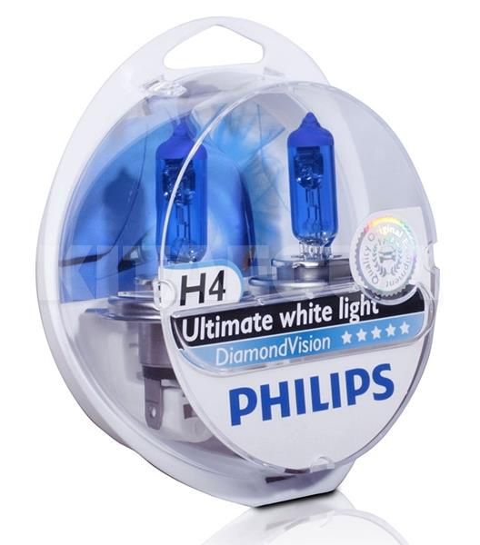 Галогенні лампи H4 55W 12V DiamondVision Комплект PHILIPS (PS 12342 DV S2) - 4