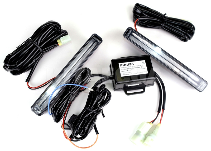 ДХО універсальні DayLightGuide LED 12V 165х18х34мм 6W (комплект) PHILIPS (12825WLEDX1) - 3