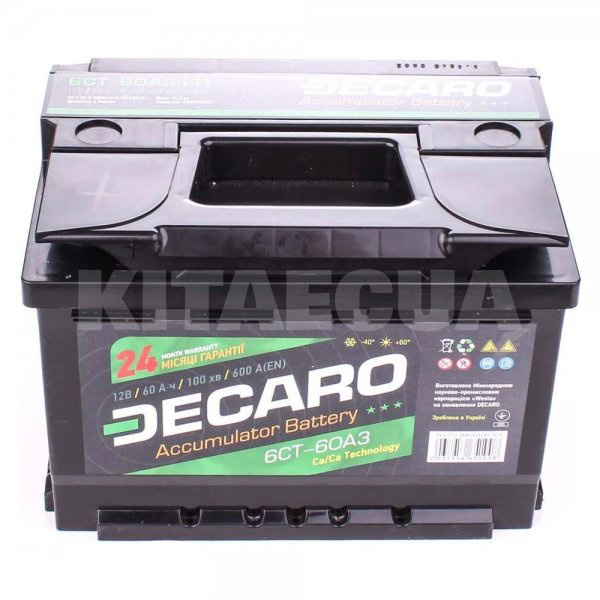 Автомобільний акумулятор Start 60Ач 480А "+" справа DECARO (6СТ-60 АЗЕ (0) S)