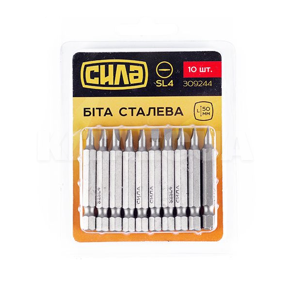 Біта SL4x50 мм 10 шт. СИЛА (309244)