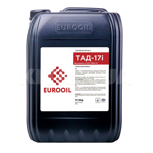 Масло трансмиссионное минеральное 18л ТАД-17і 85W-90 GL-5 Eurooil (62578)
