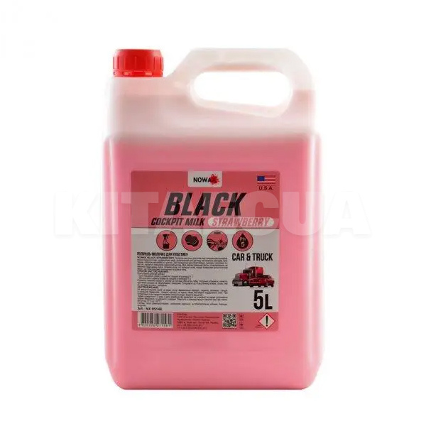 Полироль-молочко для пластика "клубника" 5л Black Cockpit Milk Strawberry NOWAX (NX05148)