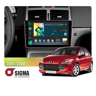 Штатная магнитола X9464 4+64 ГБ 9" Peugeot 307 1 2001-2008 SIGMA4car