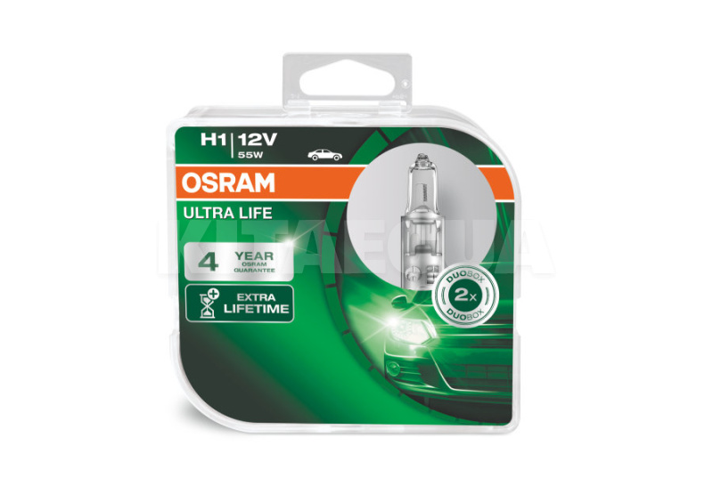 Галогенная лампа H1 55W 12V Ultra Life Osram (64150ULT-HCB)