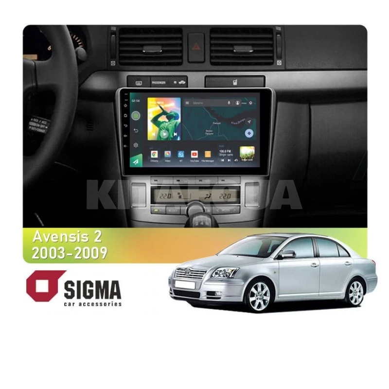 Штатная магнитола X9464 4+64 ГБ 9" Toyota Avensis T250 2 2003-2009 SIGMA4car (33918)