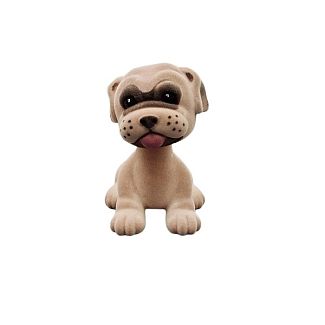 Игрушка на торпеду коричневая на пружине "Собака" 6.9x8.9x10 см 
