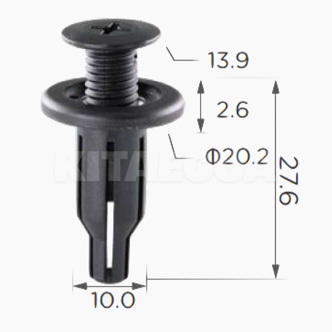 Клипса-закрутка на GM / Honda (компл 10 шт) Clipss (0018) - 3