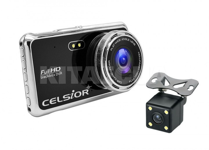 Автомобильный видеорегистратор двухкамерный Full HD (1920x1080) F802D Celsior (DVR F802D FHD)