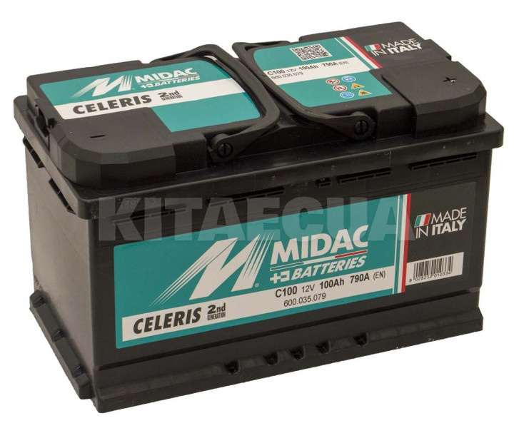 Аккумулятор автомобильный 100Ач 790А "+" справа MIDAC (600.035.079)