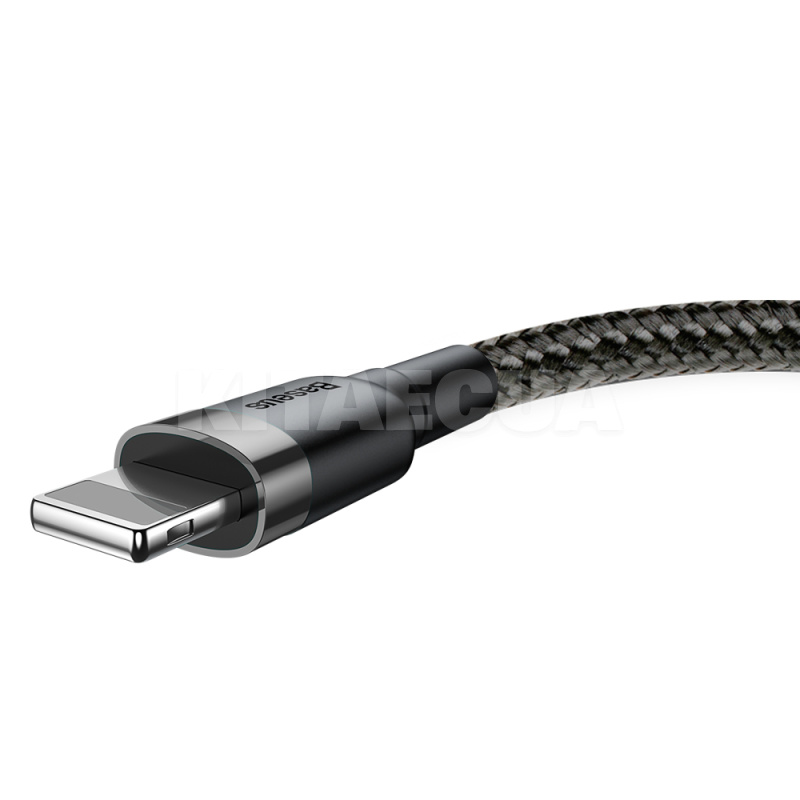 Кабель USB lightning 2.4A 1м сірий/чорний BASEUS (CALKLF-BG1) - 5