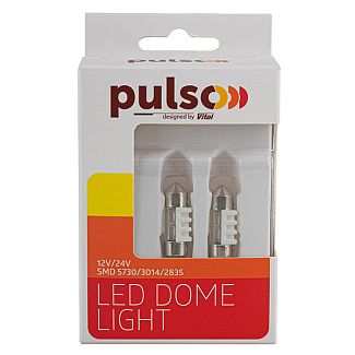 LED лампа для авто T11x31mm 6000K (комплект) PULSO