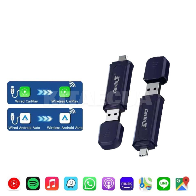 Адаптер Carplay Mini v5.0 Pro Dual Mode для бездротового підключення Carlinkit (CLK-MINI4)