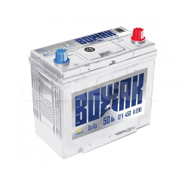 Аккумулятор автомобильный 50Ач 450А "+" справа ВОЖАК (550 74 04)