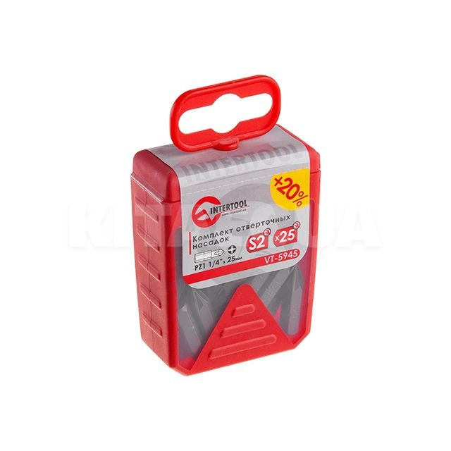 Комплект біт PZ1 1/4" 25мм 25шт. Intertool (VT-5945)