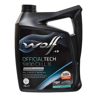 Масло моторное синтетическое 5л 5W-30 Officialtech C3 LL III WOLF