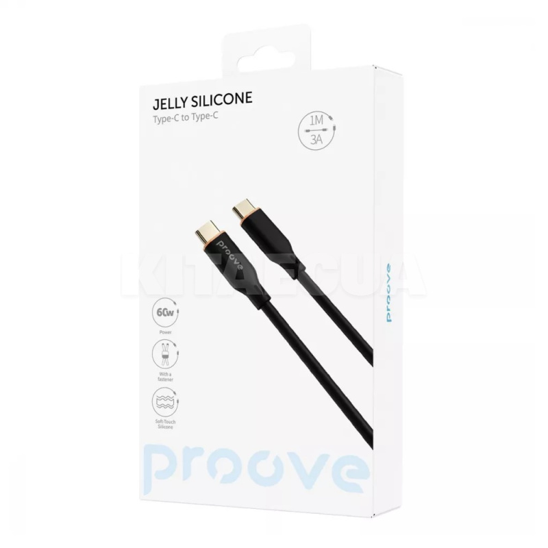 Кабель Type-C Type-C 60W 1м Jelly Silicone білий PROOVE (492010003) - 6