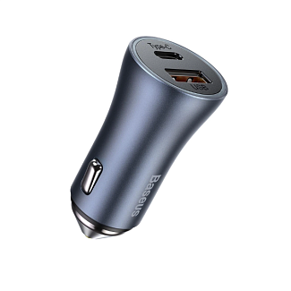 автомобільний зарядний пристрій 12/24 У Golden Contactor Pro Dual Quick Charger темно-сірий BASEUS