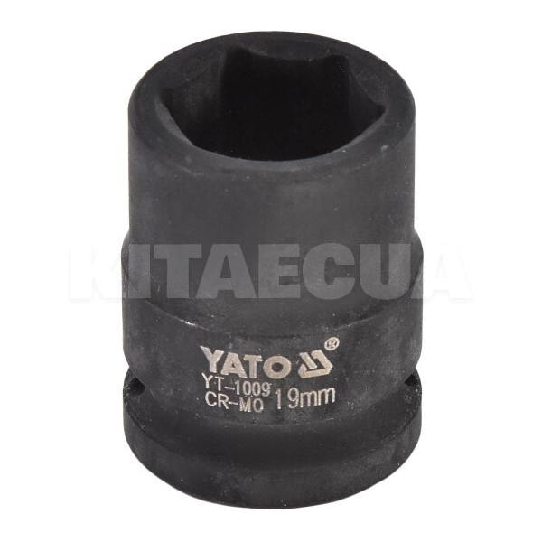 Головка торцева ударна 6-гранна 19мм 1/2" 39мм YATO (YT-1009)