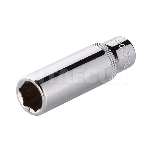 Головка торцева 6-гранна подовжена 10 мм 1/4" Cr-V Intertool (ET-0460)