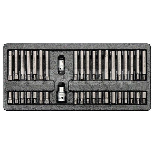 Набір біт з битоутримувачем 1/2" 3/8" 40 предметів у ложементі YATO (YT-5538)