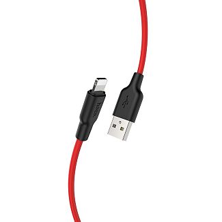 Кабель USB Lightning 2.4A X21 Plus 1м чорний/червоний HOCO